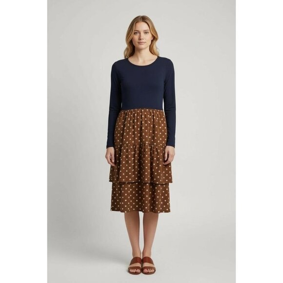 Melissa Tunic Dresses & Skirts - LuLaRoe Women's LongSleeve Ruffle Layer Polk-A-Dot Dress